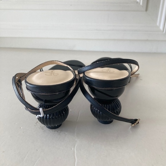 NWOT Guilhermina Anthropologie Black Leather Sculptural Heels Sz 40/9 - Picture 6 of 8